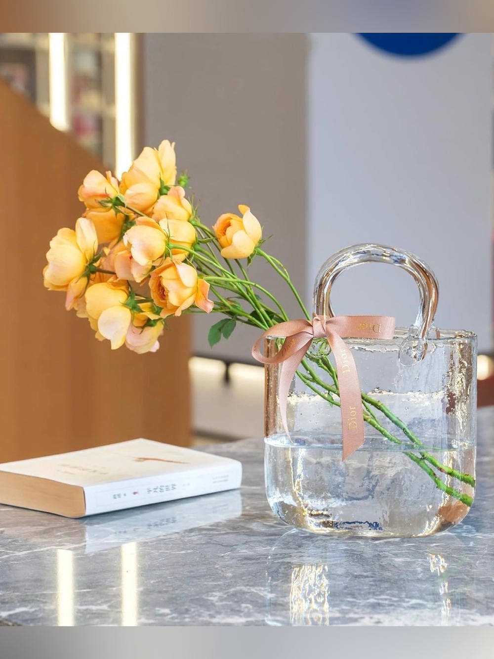 Clear Glass Purse Vase